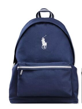 Ralph Lauren Navy and White Polo Canvas Backpack